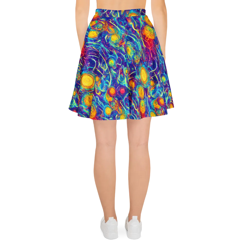 Cosmic Marigold on Skater Skirt — Back
