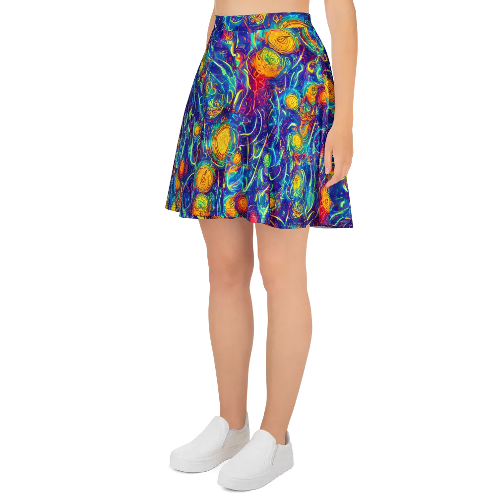 Cosmic Marigold on Skater Skirt — Left