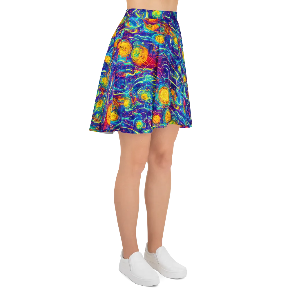 Cosmic Marigold on Skater Skirt — Right