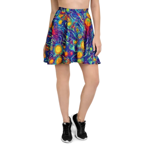 Cosmic Marigold on a Skater Skirt