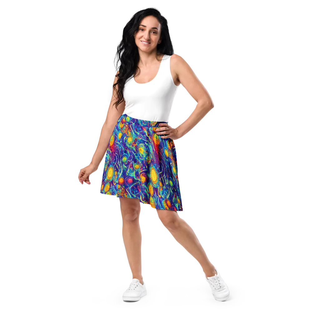 Cosmic Marigold on Skater Skirt — Front