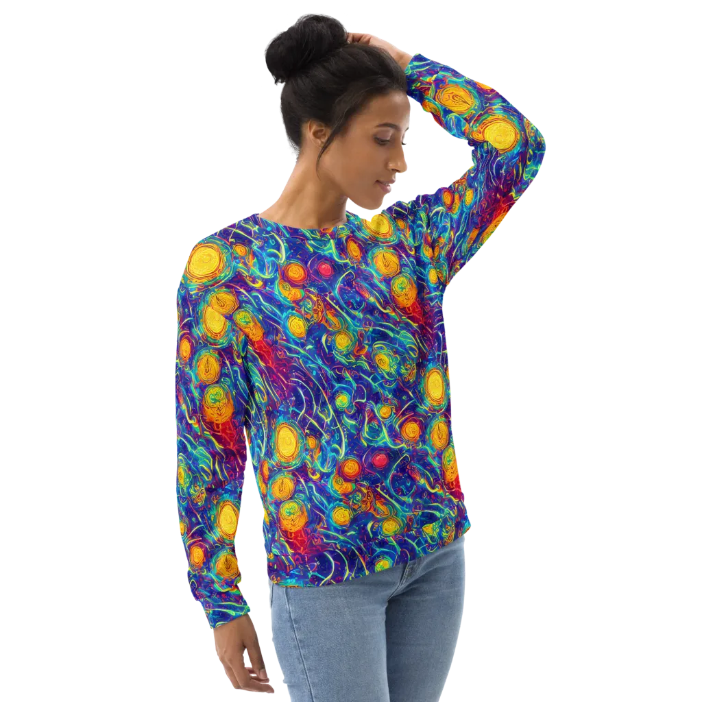 Cosmic Marigold on Sweatshirt — Right Front