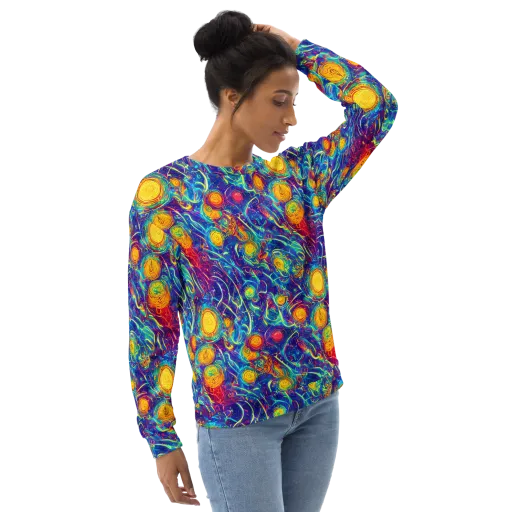 Cosmic Marigold on a Sweatshirt