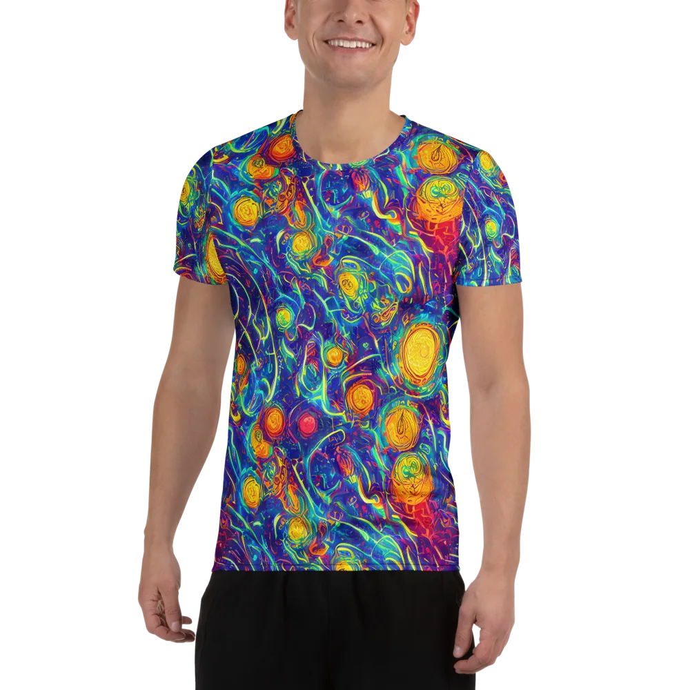 Cosmic Marigold on Men's Athletic T-Shirt — Front