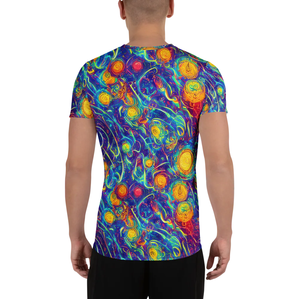 Cosmic Marigold on Men's Athletic T-Shirt — Back