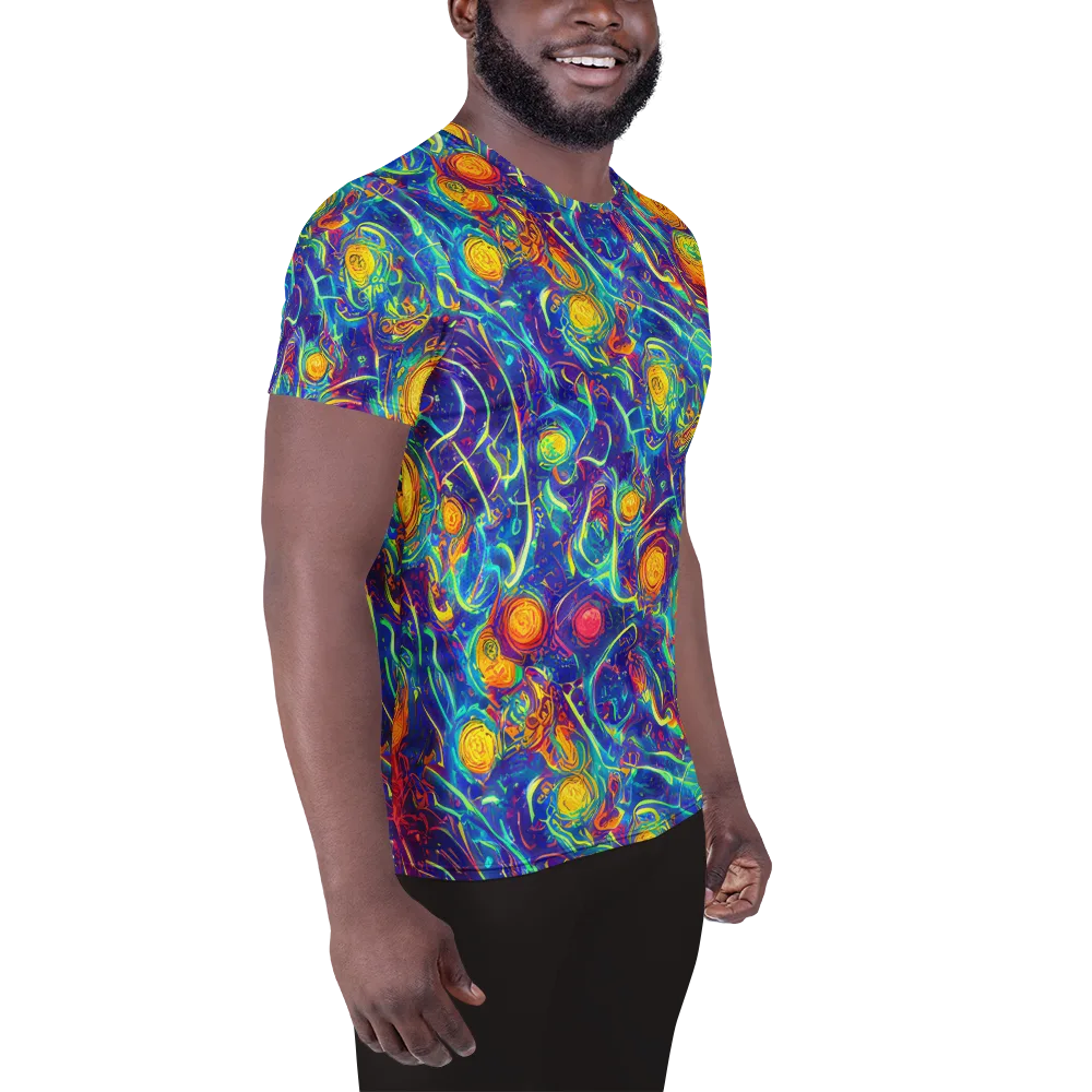 Cosmic Marigold on Men's Athletic T-Shirt — Right