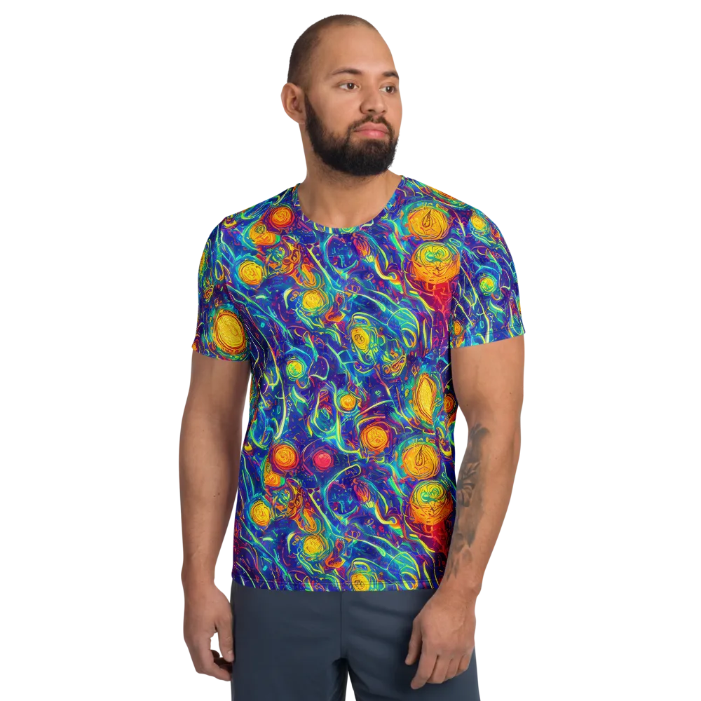 Cosmic Marigold on Men's Athletic T-Shirt — Front