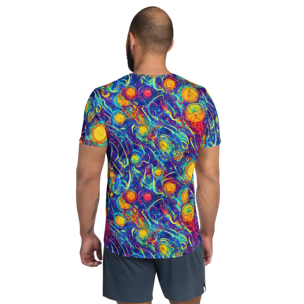 Cosmic Marigold on Men's Athletic T-Shirt — Back