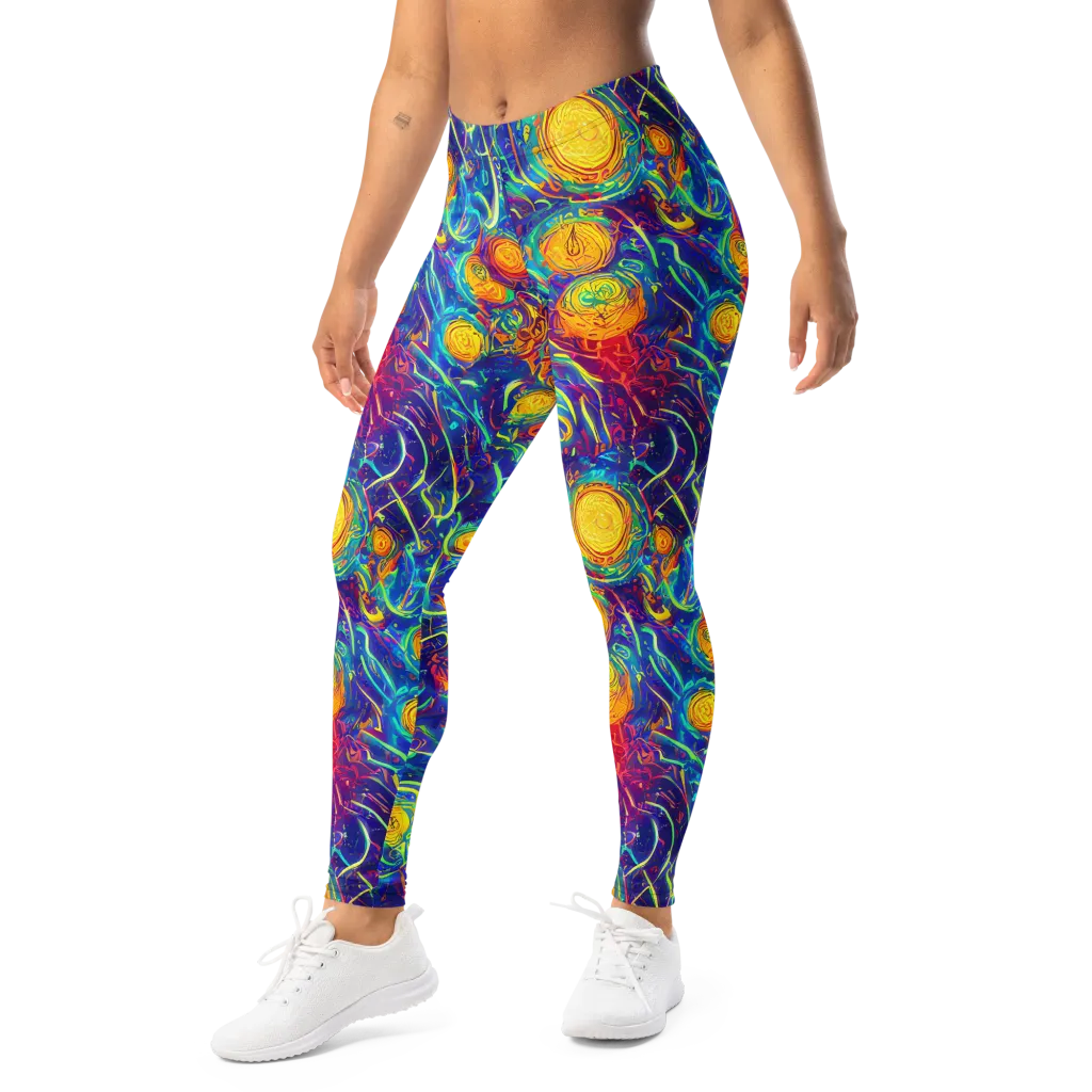 Cosmic Marigold on Leggings — Left Front
