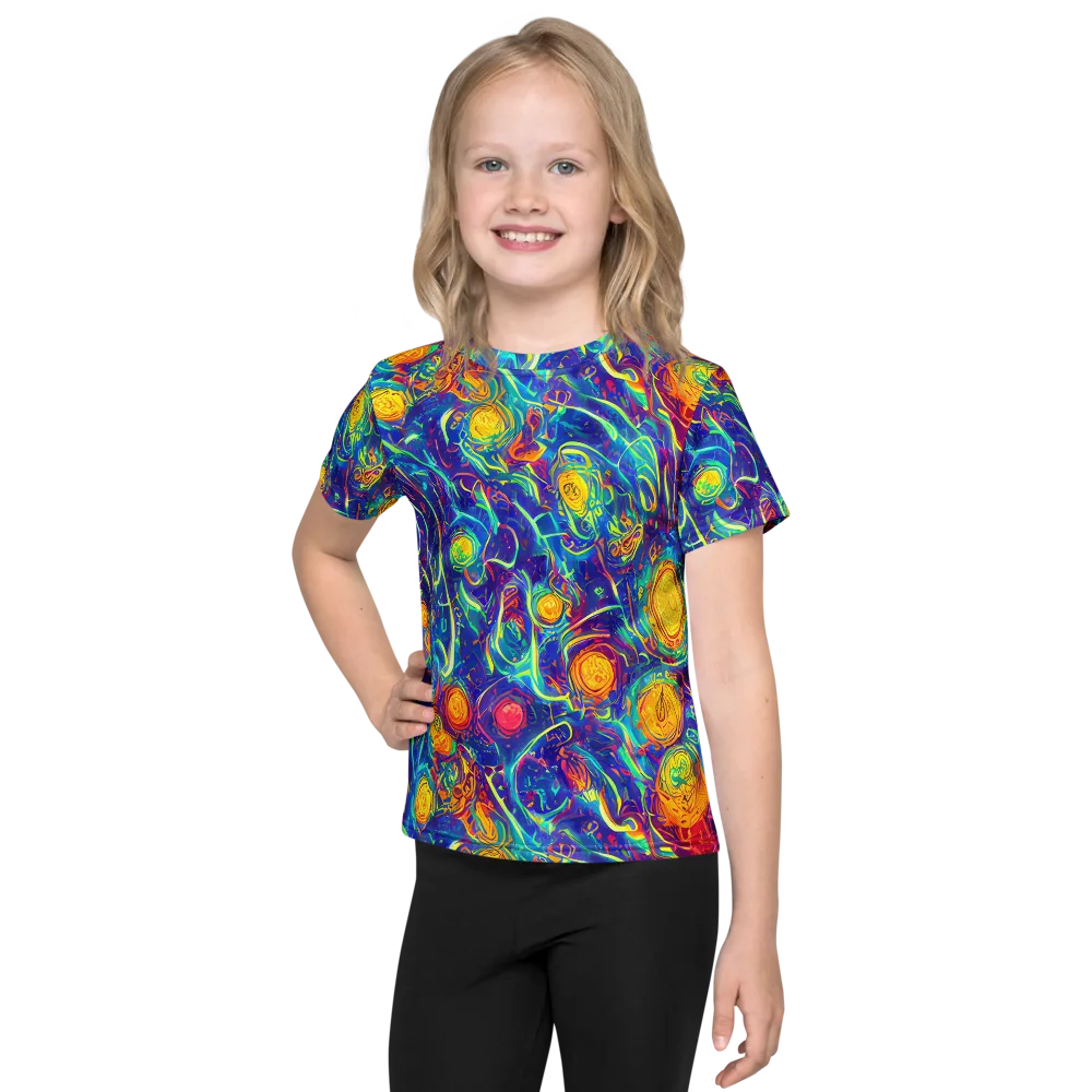 Cosmic Marigold on Kids Crew Neck T-Shirt — Front