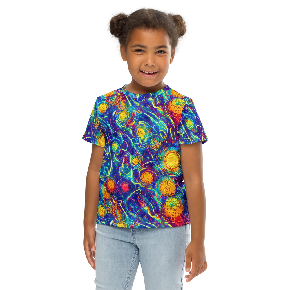 Cosmic Marigold on Kids Crew Neck T-Shirt — Front