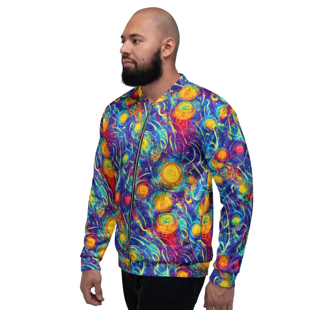 Cosmic Marigold on Bomber Jacket — Left