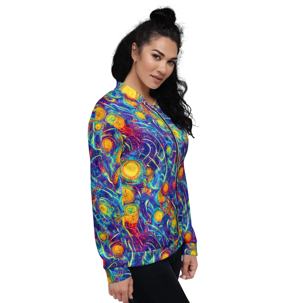Cosmic Marigold on Bomber Jacket — Right