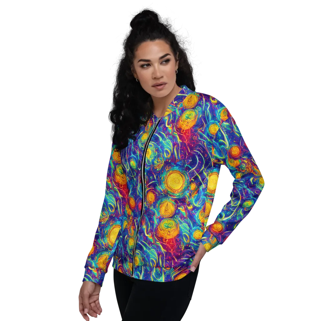 Cosmic Marigold on Bomber Jacket — Left
