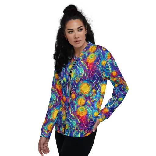 Cosmic Marigold on a Bomber Jacket