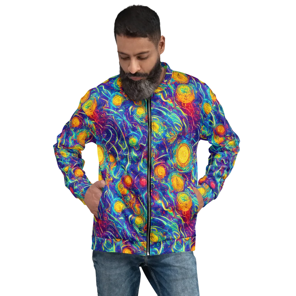 Cosmic Marigold on Bomber Jacket — Front