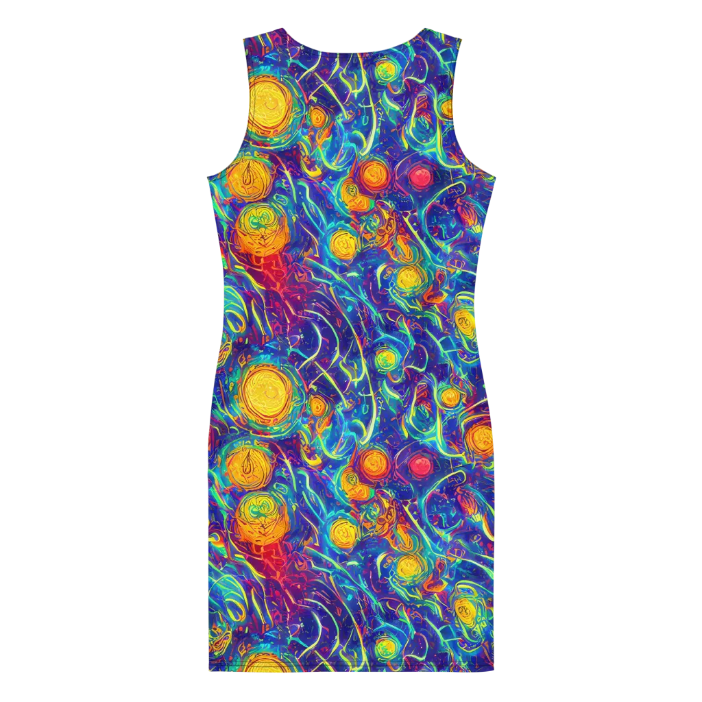 Cosmic Marigold on Bodycon Dress — Back