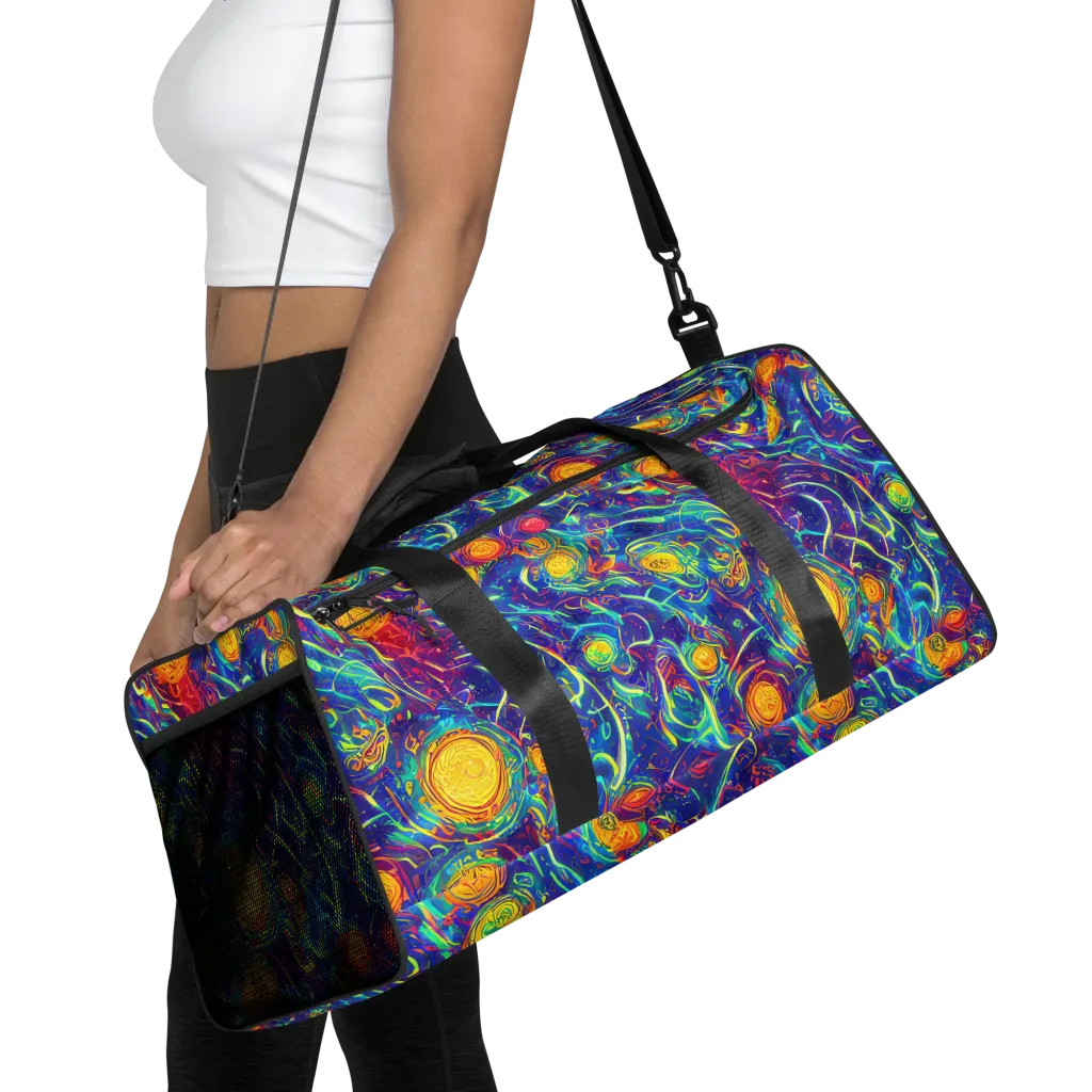 Cosmic Marigold on Duffle Bag — Front