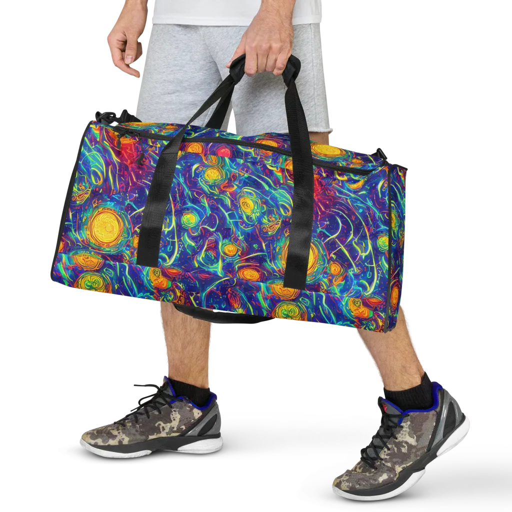 Cosmic Marigold on Duffle Bag — Front