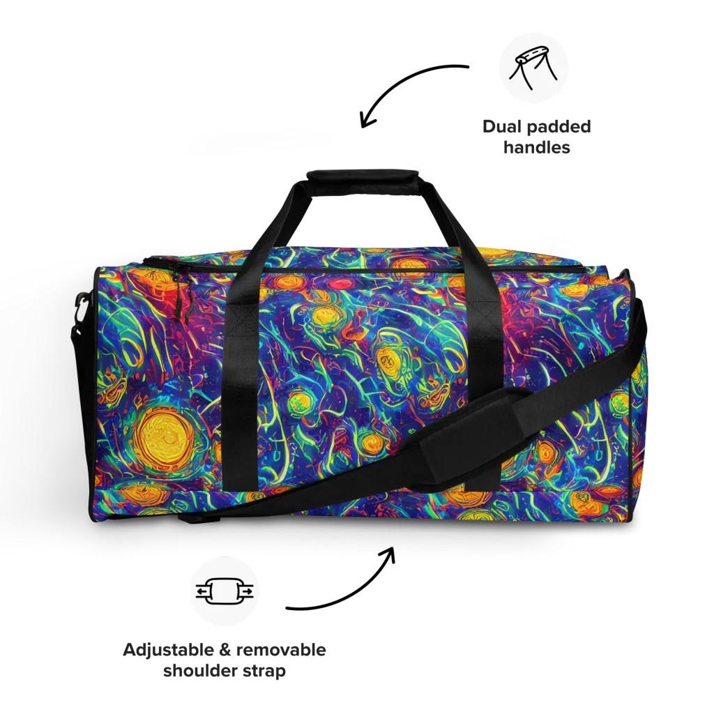 Cosmic Marigold on Duffle Bag — Front
