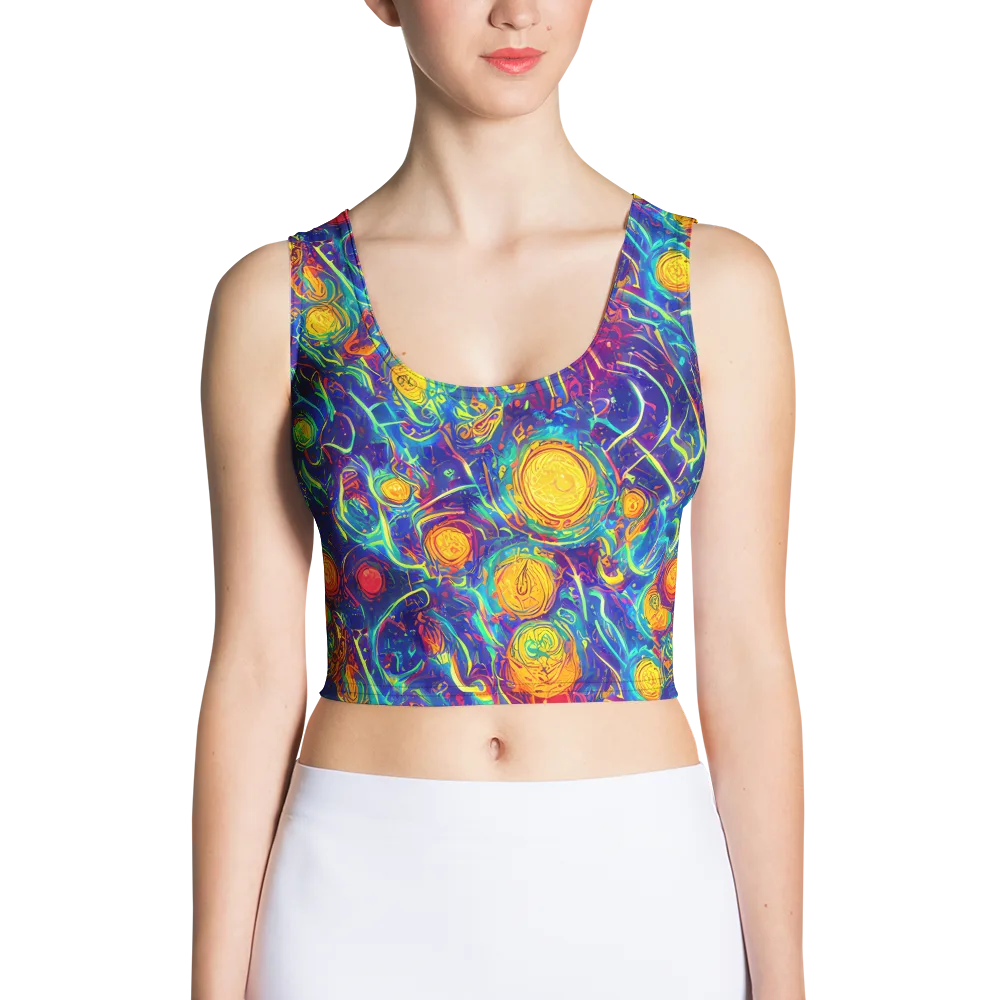 Cosmic Marigold on Crop Top — Front