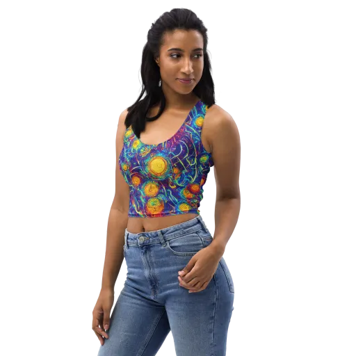 Cosmic Marigold on a Crop Top