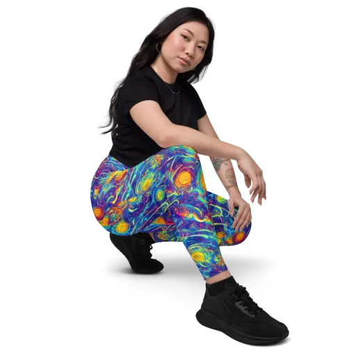 Cosmic Marigold on a Leggings with Pockets