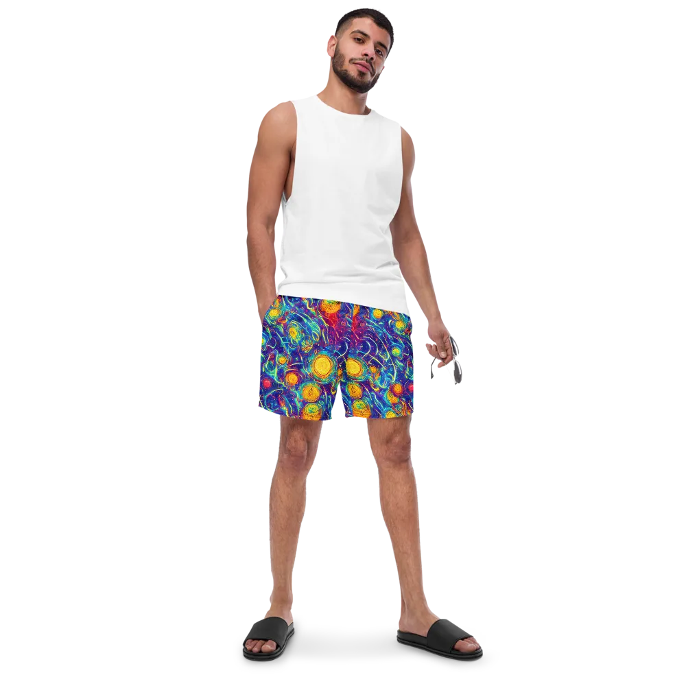 Cosmic Marigold on Swim Trunks — Front