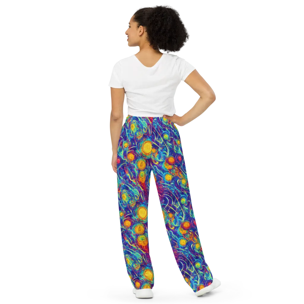 Cosmic Marigold on Wide-Leg Pants — Back
