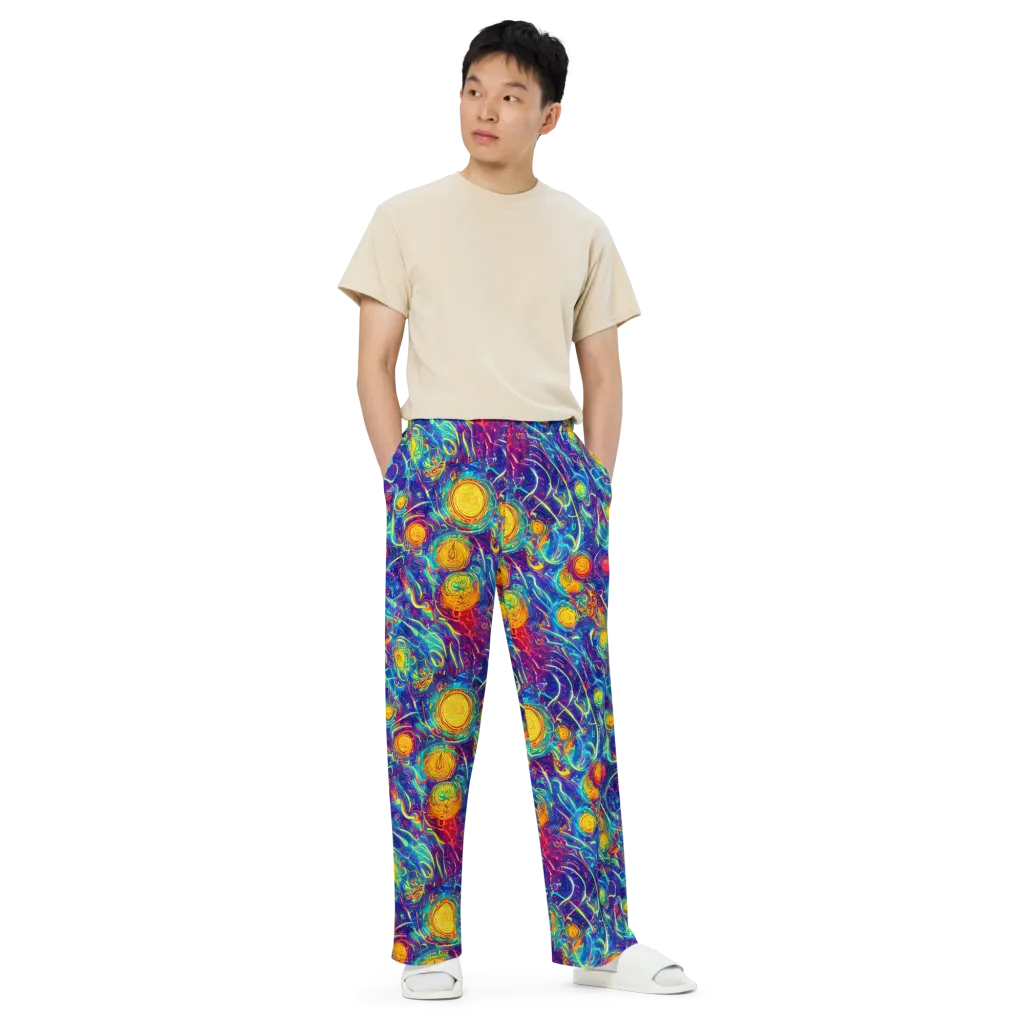 Cosmic Marigold on Wide-Leg Pants — Front
