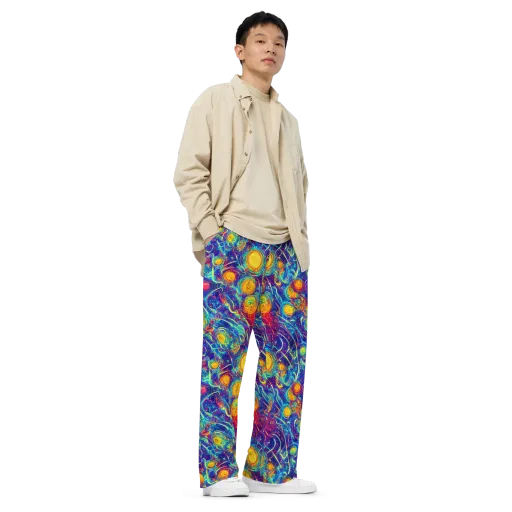 Cosmic Marigold on a Wide-Leg Pants