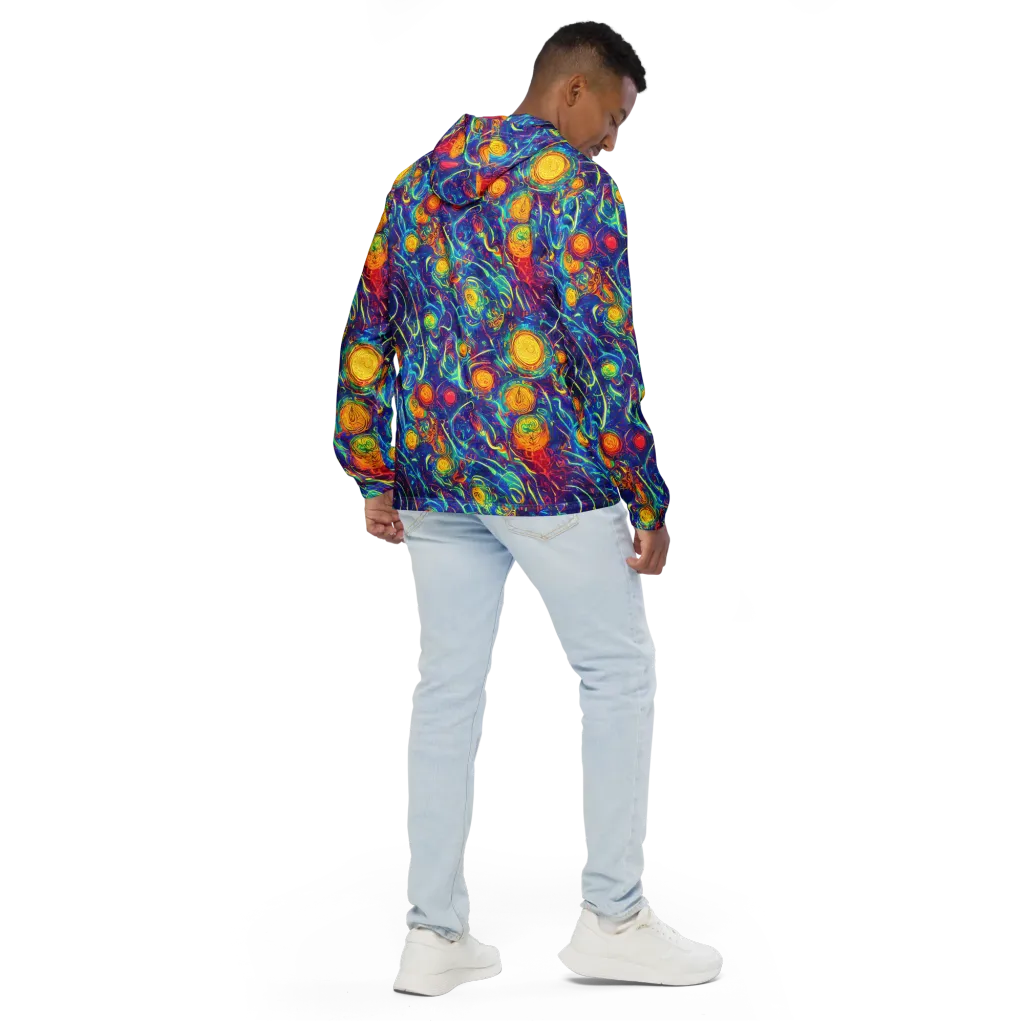 Cosmic Marigold on Men's Windbreaker — Back