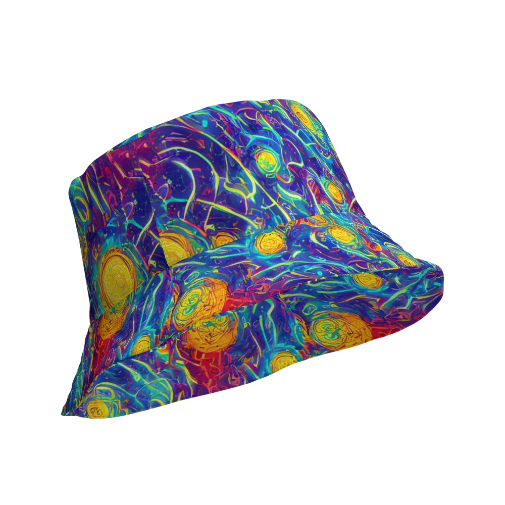 Cosmic Marigold on Reversible Bucket Hat — Product details Outside