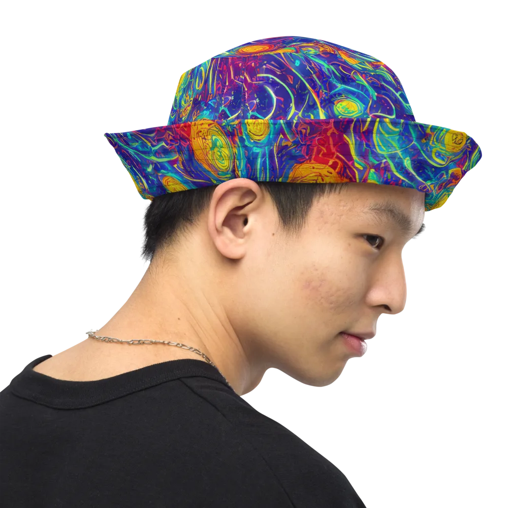 Cosmic Marigold on Reversible Bucket Hat — Right Outside
