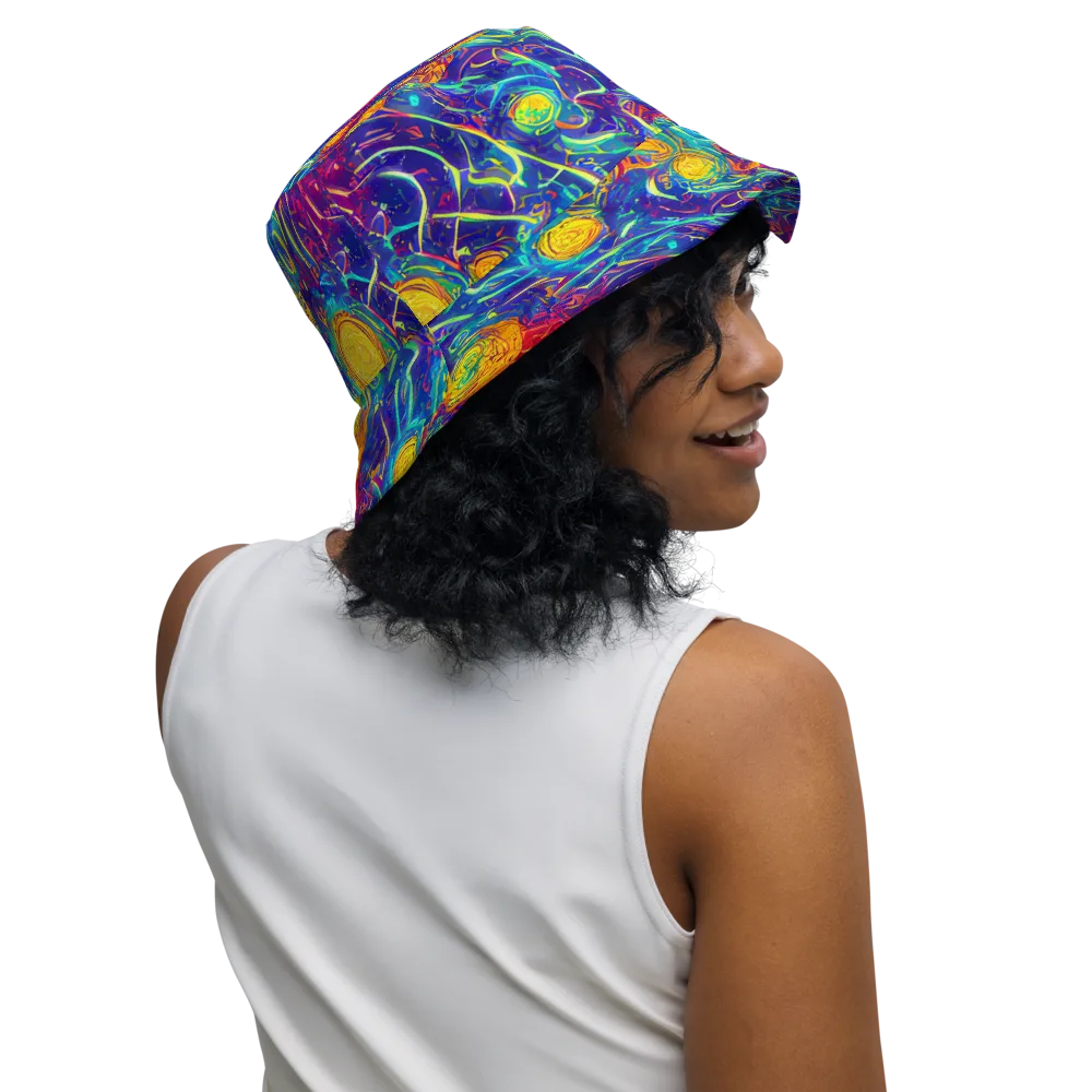 Cosmic Marigold on Reversible Bucket Hat — Right Outside