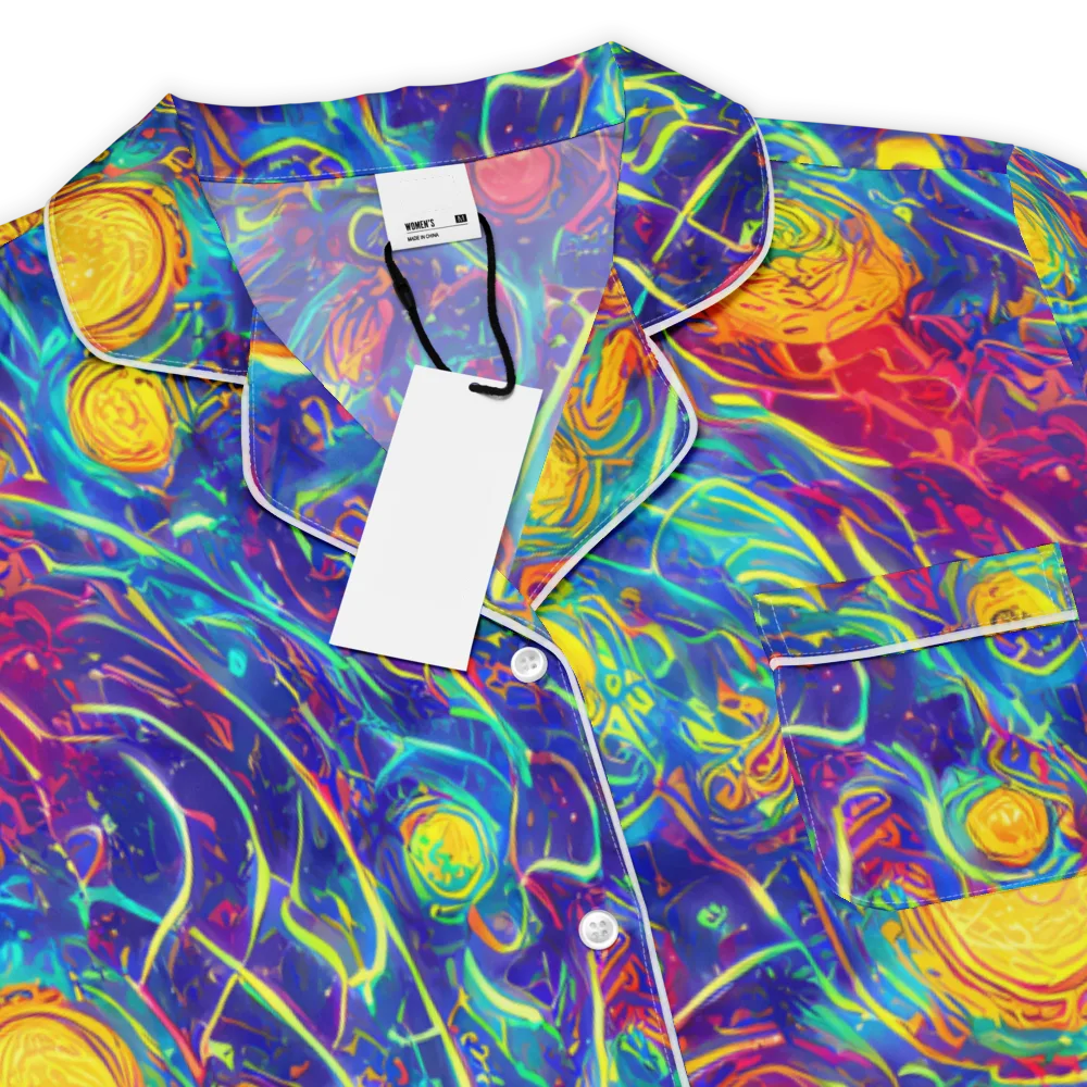 Cosmic Marigold on Women's Short Sleeve Pajama Top — Product details