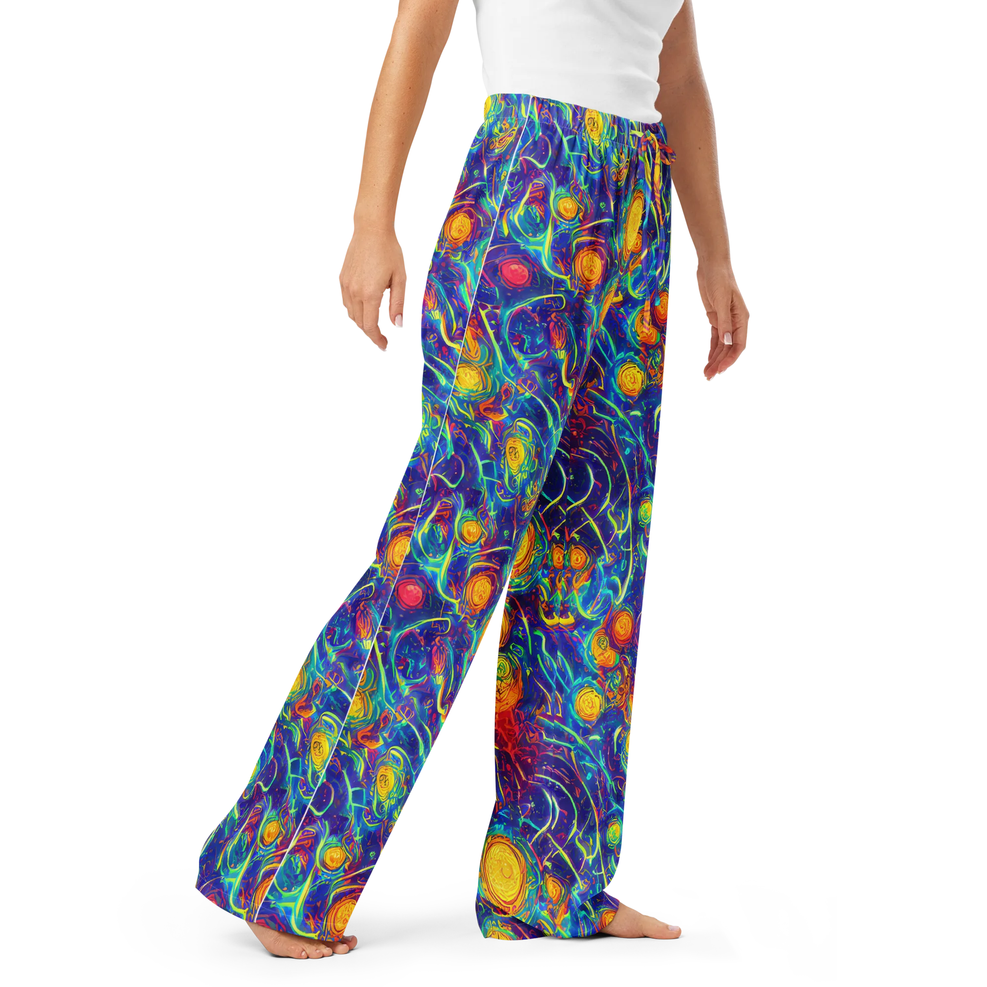 Cosmic Marigold on Women's Pajama Pants — Right Front