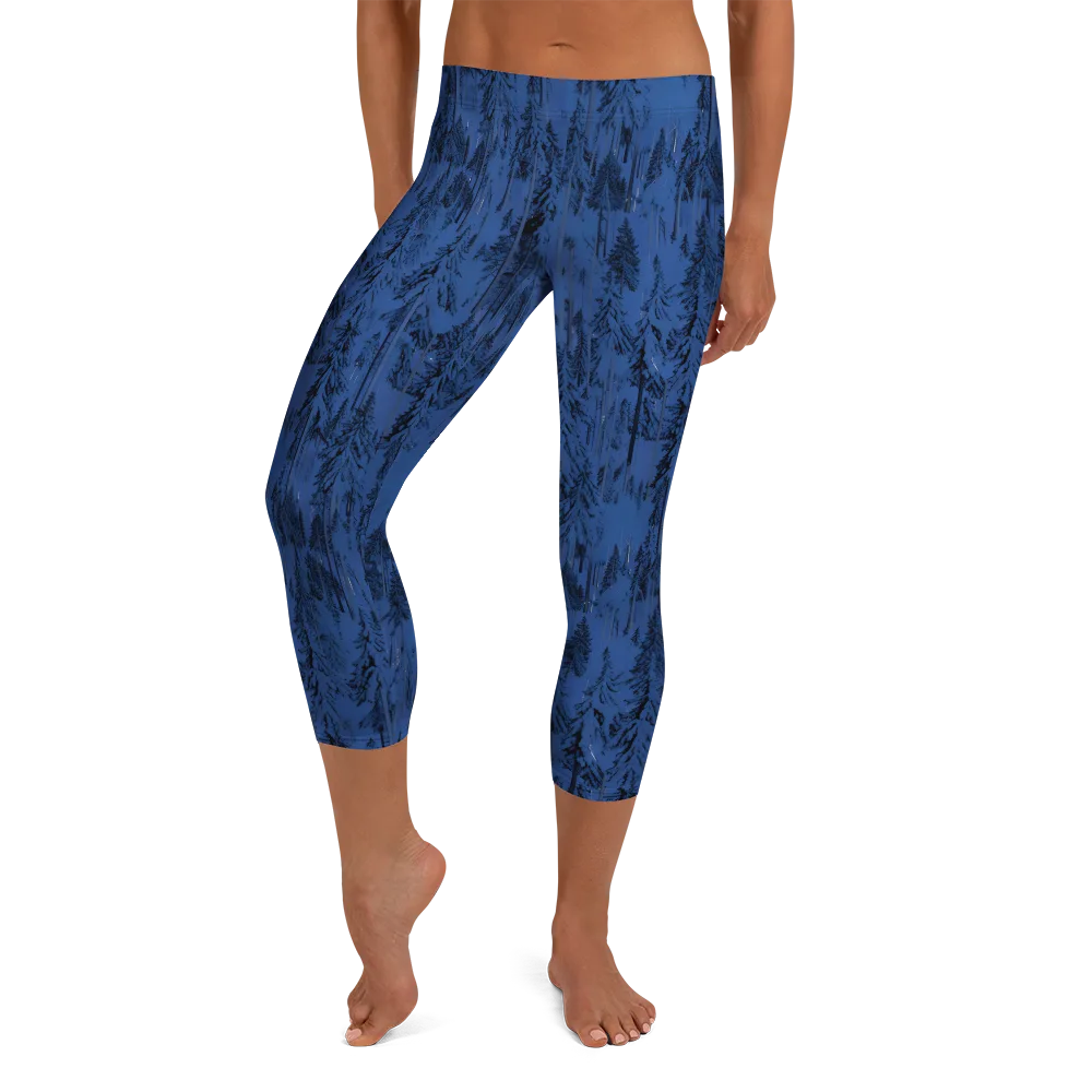 Bluewood Nocturne on Capri Leggings — Front