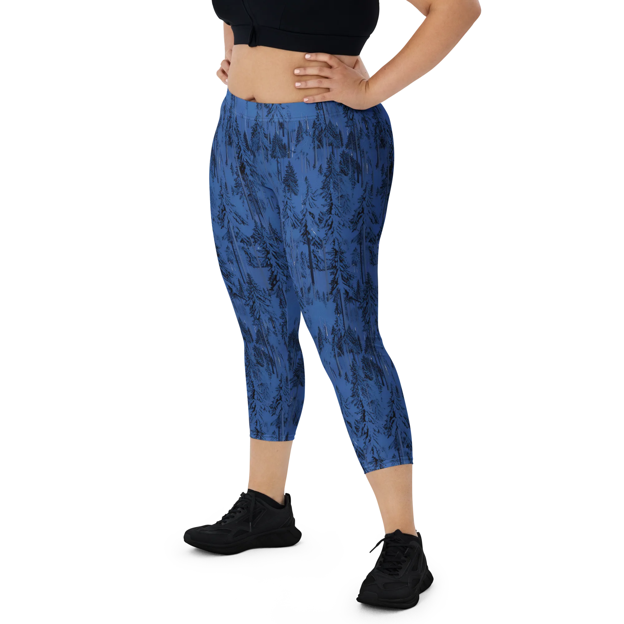 Bluewood Nocturne on Capri Leggings — Front