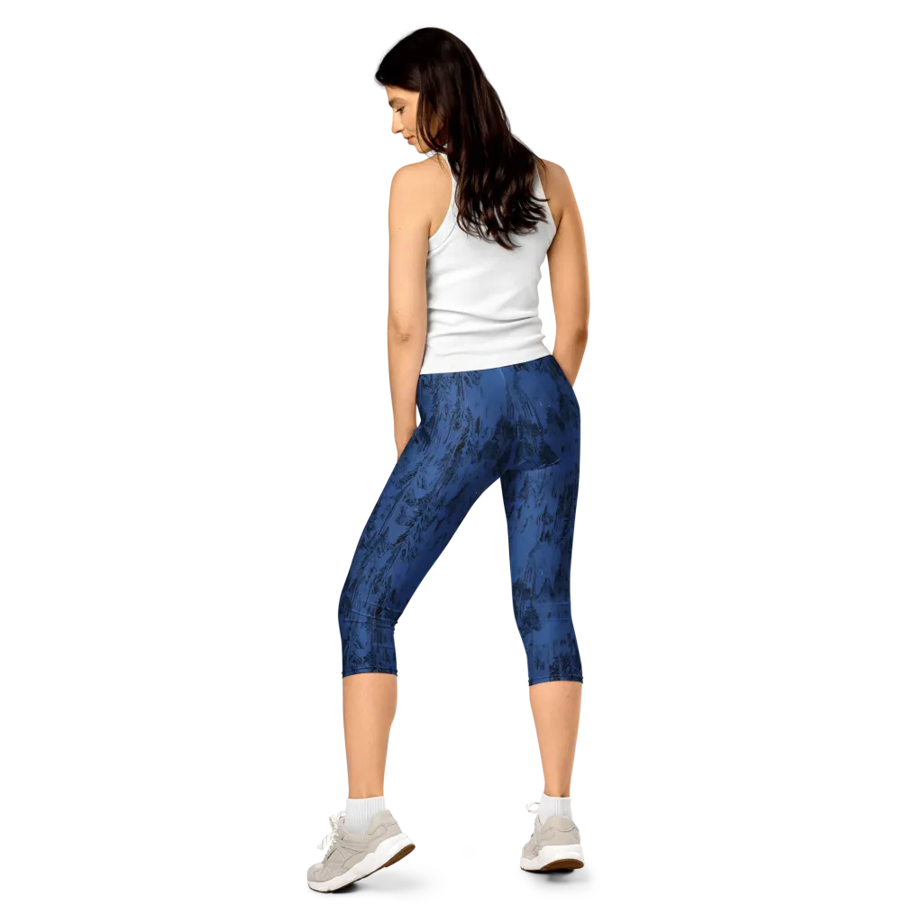 Bluewood Nocturne on Capri Leggings — Back