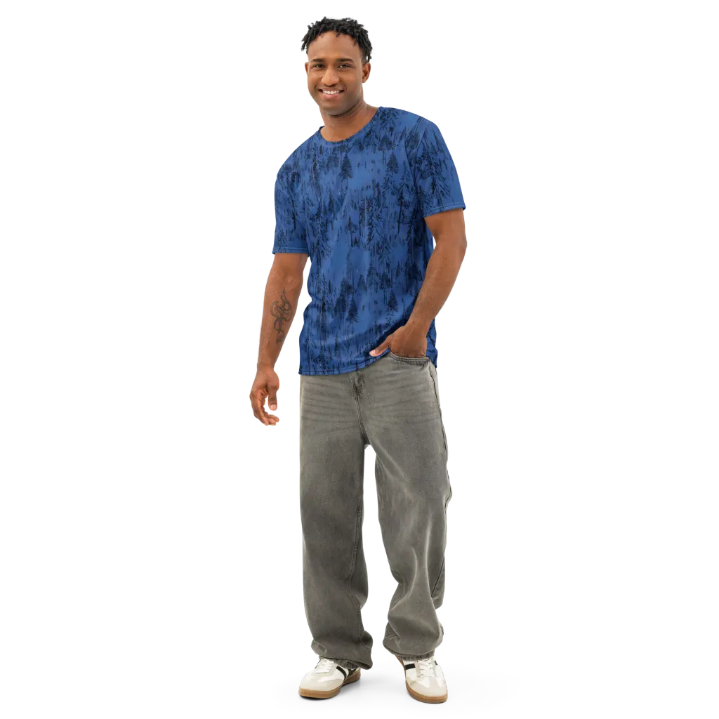 Bluewood Nocturne on Men's Cotton Crew Neck T-Shirt — Front