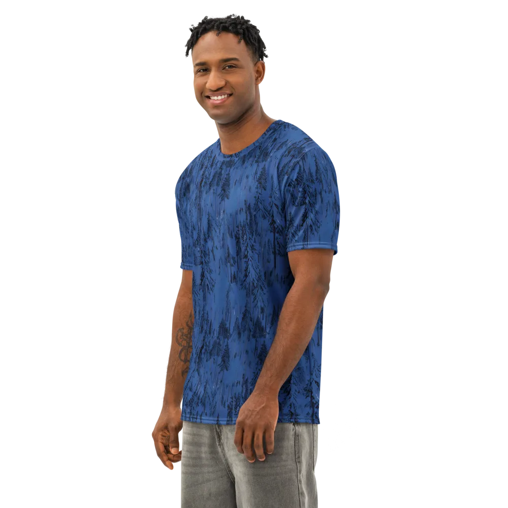 Bluewood Nocturne on Men's Cotton Crew Neck T-Shirt — Left Front