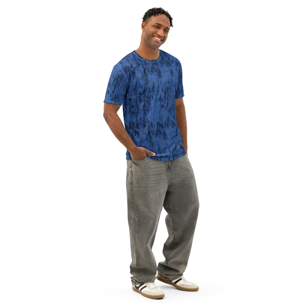Bluewood Nocturne on Men's Cotton Crew Neck T-Shirt — Right Front
