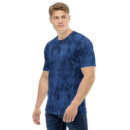 Bluewood Nocturne on a Men's Crew Neck T-Shirt