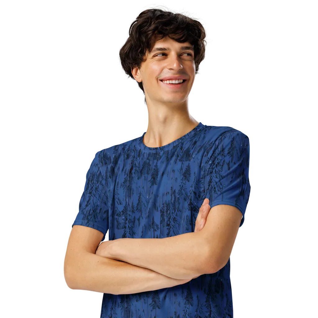 Bluewood Nocturne on Men's Crew Neck T-Shirt — Left Front
