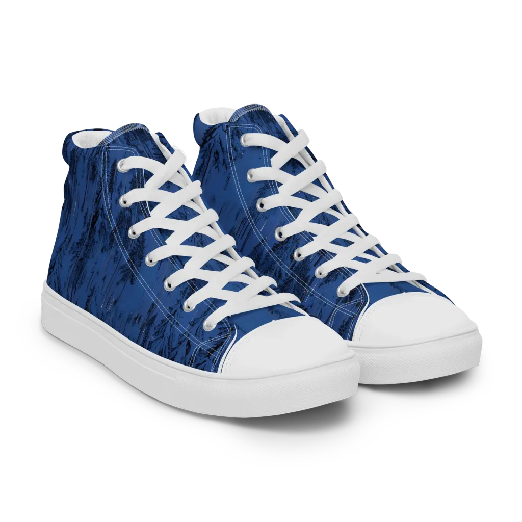 Bluewood Nocturne on Men's High Top Canvas Shoes — Right Front