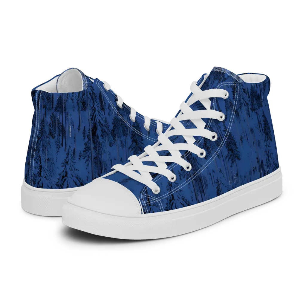 Bluewood Nocturne on Men's High Top Canvas Shoes — Left