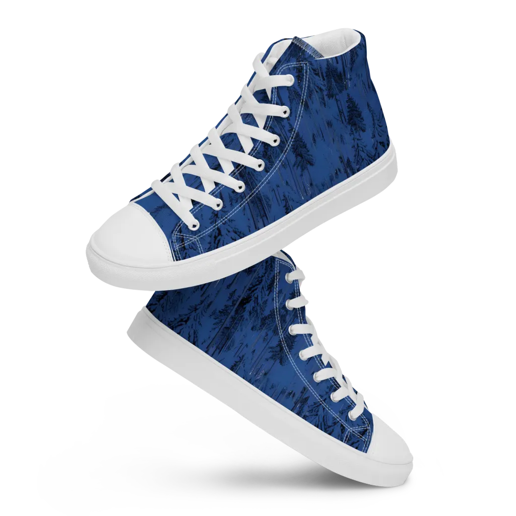 Bluewood Nocturne on Men's High Top Canvas Shoes — Front