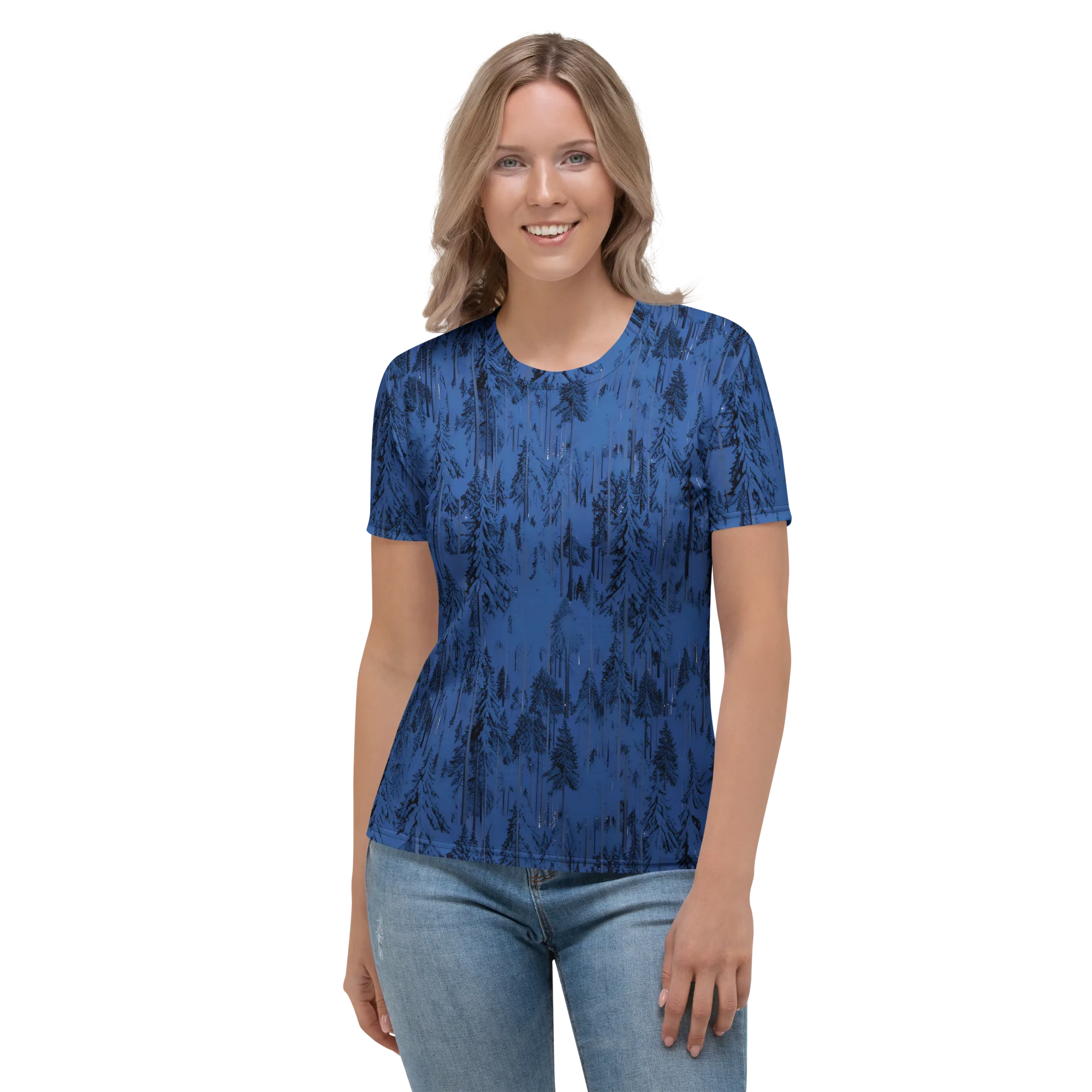 Bluewood Nocturne on Women's Crew Neck T-Shirt — Front