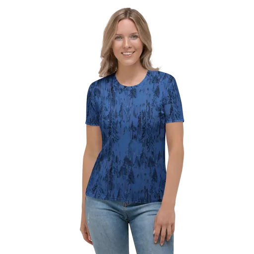 Bluewood Nocturne on a Women's Crew Neck T-Shirt
